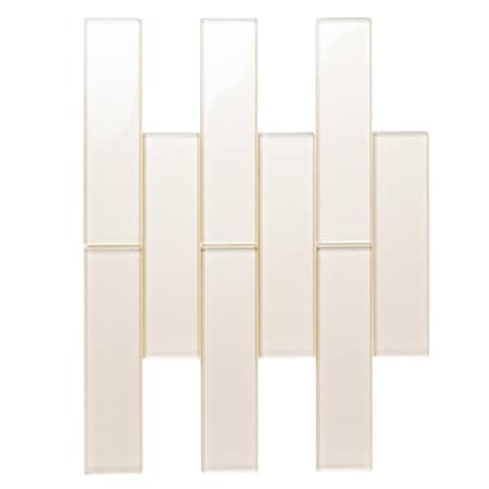 Apollo Tile 2X8 Sand Subway 4.83 sq.ft 11.8 in. x11.8 in. Glass Mosaic Tile, 5PK APLC9902EC17